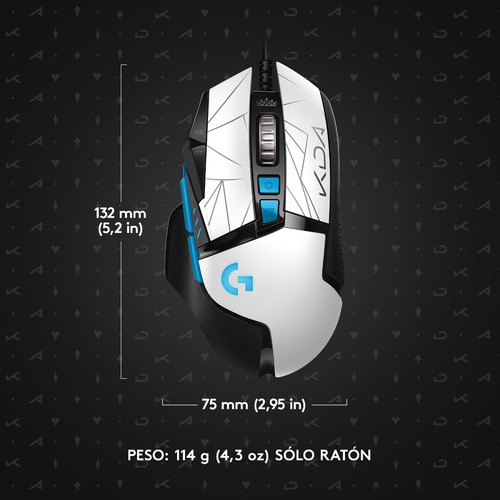 Mouse gamer de juego Logitech G Series Hero G502 kda