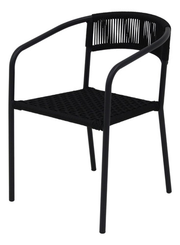 Cadeira De Jantar Em Alumínio E Corda Náutica Modelo Lavanda