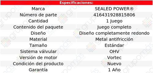 Set Bujes Árbol Levas Std Sonora 00 A 02 Sealed Power