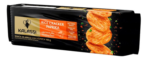 Kit 3 Biscoito De Arroz Cracker Sabor Paprika Kalassi 100g
