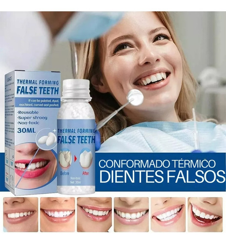 Perlas Reparación Dientes Postizos Dientes Gránulos 30ml
