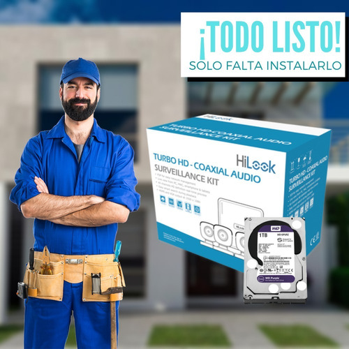 Imagen 5 de 10 de Kit 4 Cámaras Hilook Fullhd-1080p Audio Integrado D.d 1tb