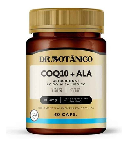 2 Un Coenzima Q10 + Ala 800mg 60caps Doutor Botanico Sem