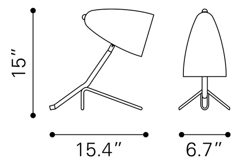 Lampara De Mesa Jamison Verde Këssa Muebles