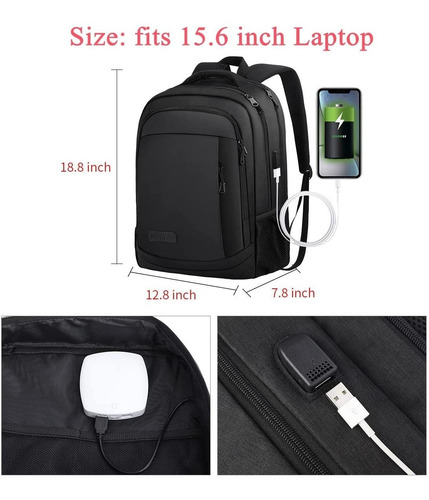 Imagen 3 de 9 de Mochila Antirrobo Para Computadora Puerto Usb Teletiendauy