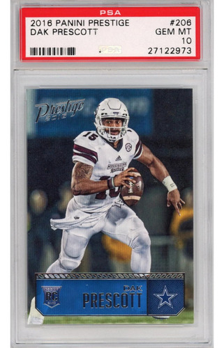 Tarjeta De Fútbol Panini Prestige Dak Prescott 206 Rookie Rc