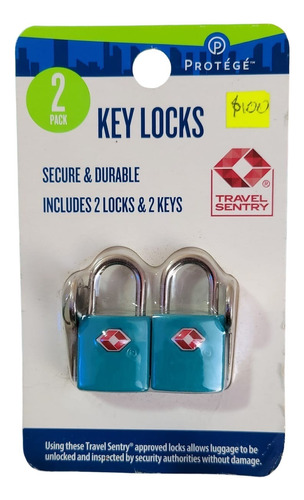 Par De Candados Key Locks Travel Protege De Llave