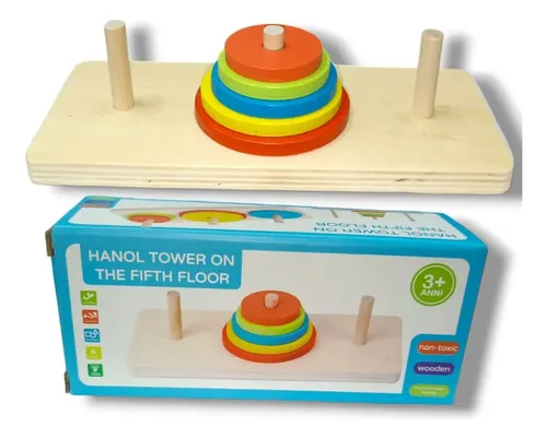 Juego Didáctico En Madera Torre De Hanoi