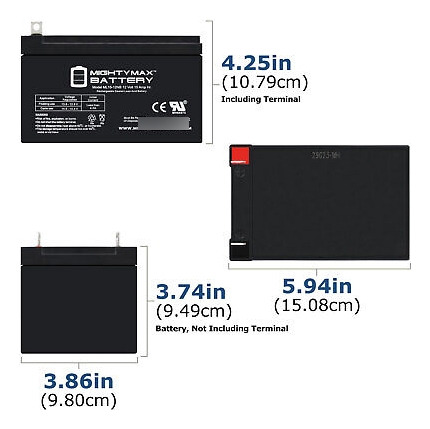 Mighty Max Ml15-12nb 12v 15ah Replaces Fp12120 Wp10-12 0 Eed