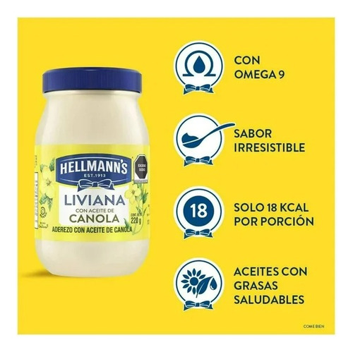 Aderezo Liviana Con Aceite De Cánola Hellmann´s 360 G