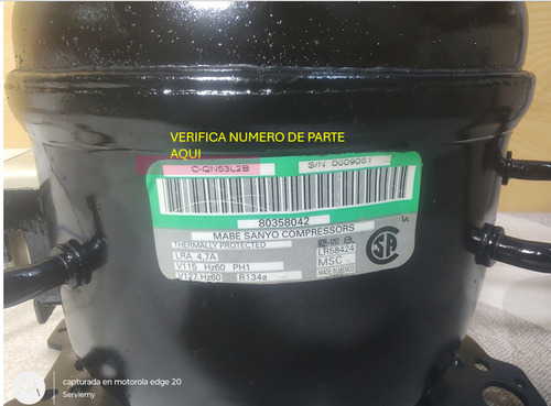 Compresor Mabe Sanyo C-qn53l2b P/ Refri Domestico De 1.20 M (Usado)