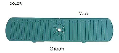Tapete Silicona Escurridor Grifo Cocina Protector Fregadero Verde