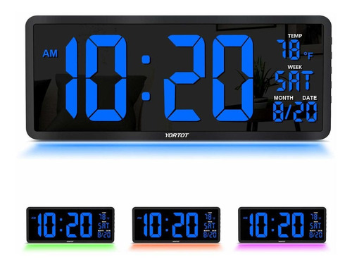 Yortot Reloj De Pared Digital Grande De 16 Pulgadas Con Aten