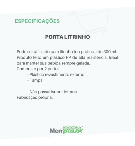 Imagem 5 de 9 de Porta Litrinho/profissa 300ml (kit 35un)