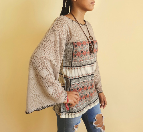 Imagem 3 de 4 de Blusa Bata Feminina Tecido Ludmila