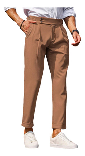 Pantalones De Vestir Hombre Con Cintura Ajustable Para Cómod