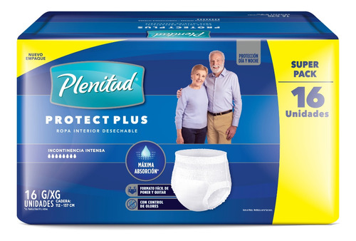 Pañal Ropa Interior Adulto Plenitud Proctect Plus G/xg 16 Ud