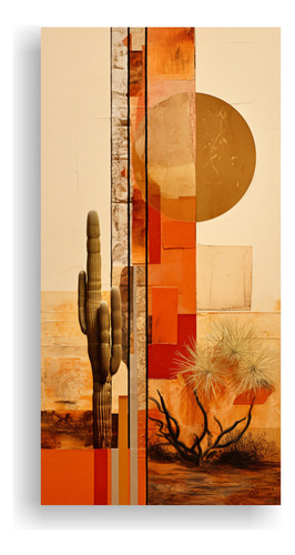 30x60cm Cuadro De Collage Abstracto Del Desierto | Decocuadr