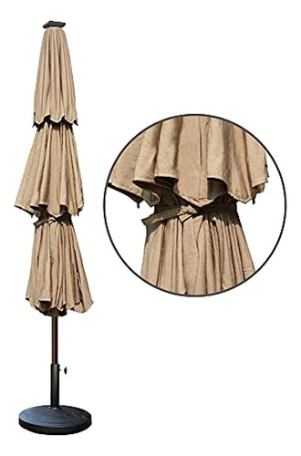 Eliteshade Solar 9ft 3 Tiers Market Umbrella Con 80 Luces Le