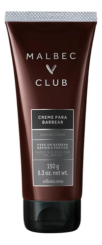 Creme Para Barbear Malbec Club, 150g