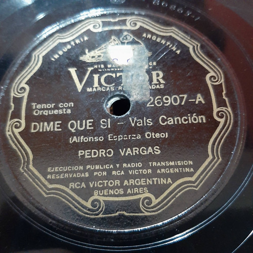 Pasta Pedro Vargas Tenor Con Orquesta Victor C421