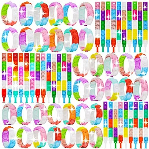 68pcs Pulsera Pop Fidget Juguetes, Halloween Party Rz1sp