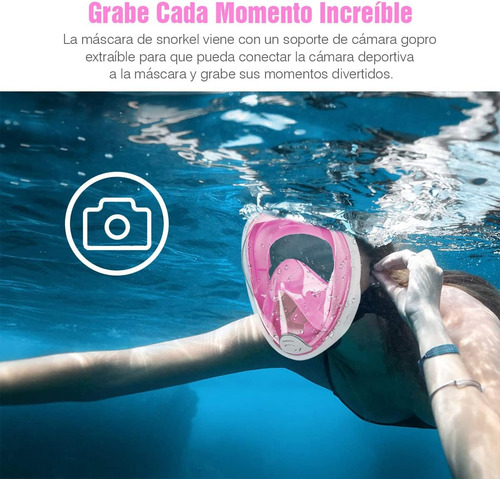 Full Face Snorkel Mask With Camera Support And Anti-fog