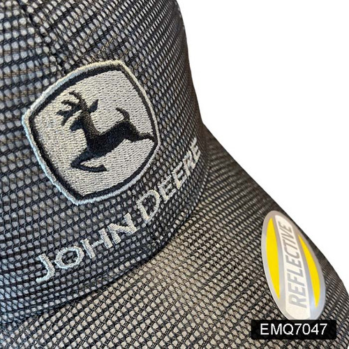 Gorra John Deere Negra Con Malla Reflectiva, Original