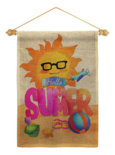 Ornament Collection Hello Summer - Juego De Banderas De Jard