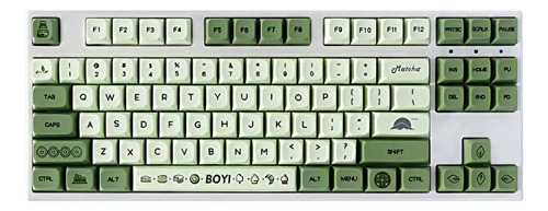 Boyi Matcha Xda Green Custom Keycaps, Pbt Dye-sublimated Xda