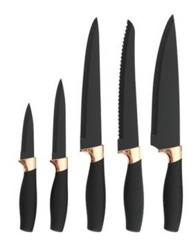 Set 5 Cuchillos + Base Negro