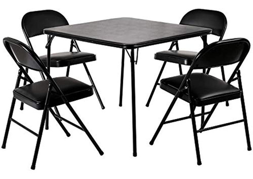 Vecelo Portable Folding Card Table Square And Chair Sets Wit