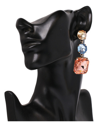 Aretes De Lujo Con Diamantes Incrustados De Aleación