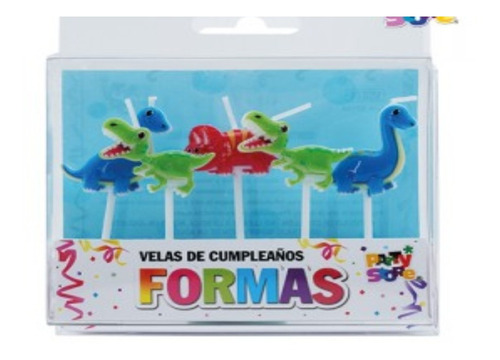 Pack Velas Dinosaurios X 5 Unidades