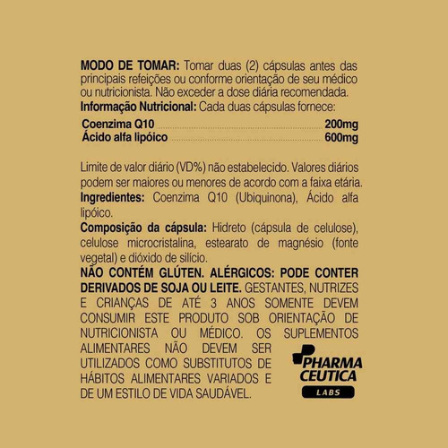 2 Un Coenzima Q10 + Ala 800mg 60caps Doutor Botanico Sem