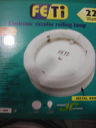 Lampara Circular 22w Electronic Marca Feti Base Metalica