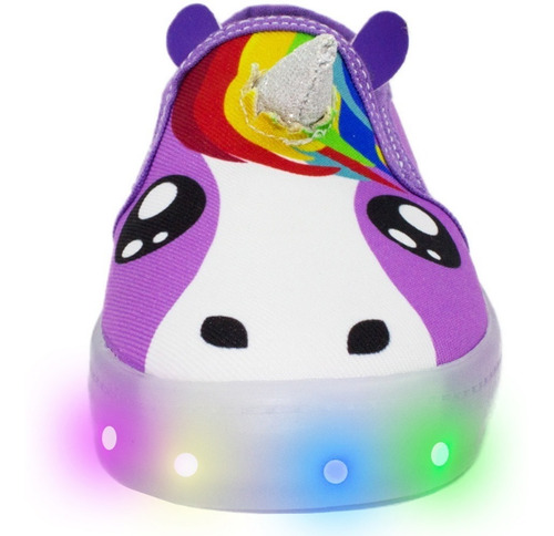 Imagen 2 de 10 de Tenis Led Luminoso Niña Unicornio, Envío Gratis Inmediato