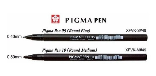 Kit X 2 Marcador Sakura Nanquim Pincel Pigma Pen 05/10