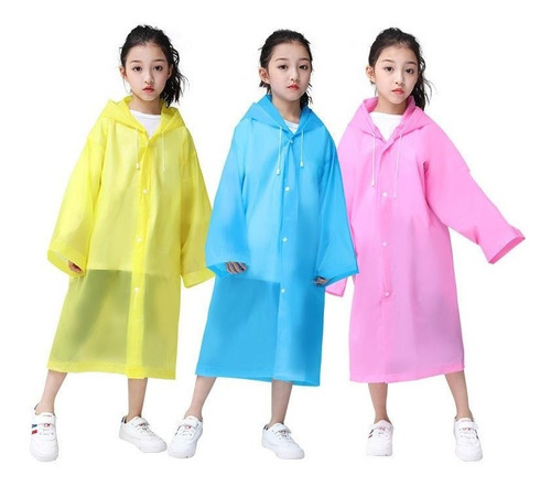 Buen Pilot Infantil Impermeable Botones Lluvia Niño Niña