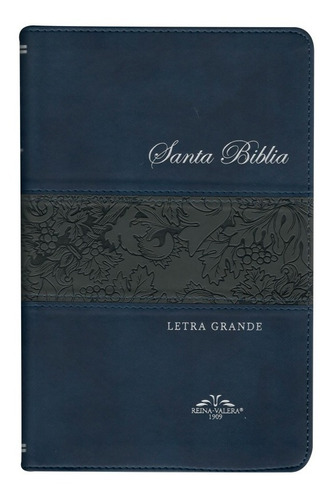 Imagen 1 de 10 de Biblia Rvr1909 (antigua) Letra Grande Imit. Piel Azul Marino