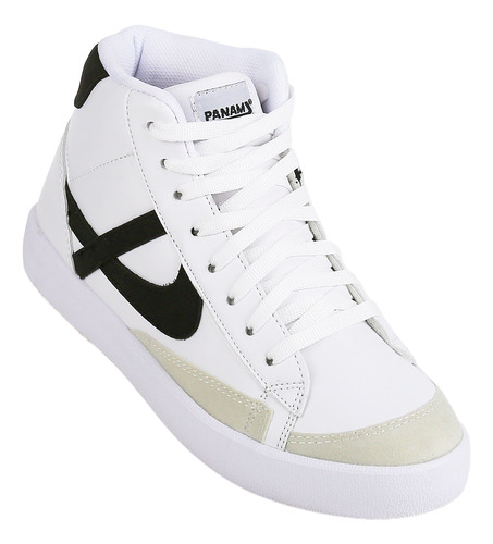 Tenis Moda Hombre Blanco Tacto Piel Panam 15503617