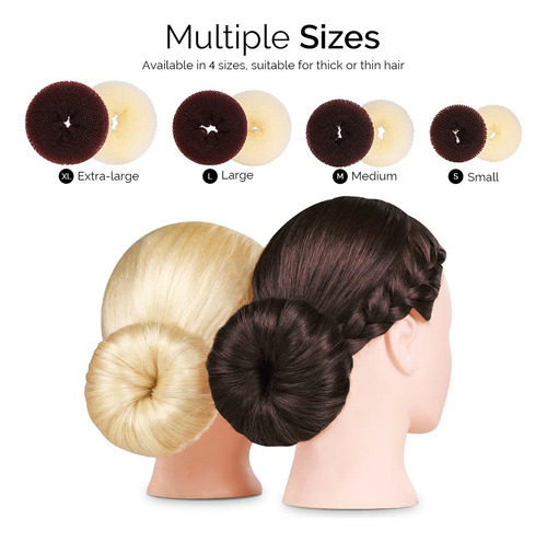 Fandamei Juego Para Hacer Moños De Dona Para El Cabello, 4 M