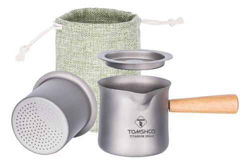 Juego De Té Tomshoo Para Acampar, Titanio, Titanio, Con Té