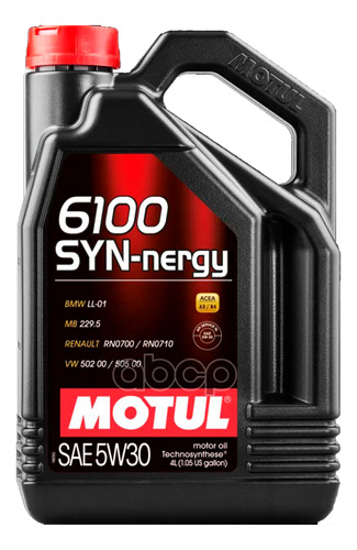 Aceite Semisintético Motul 6100 Synergy 5w30 4lts