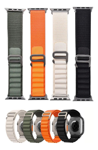 Kit 4 Pulseira Nylon Alpina Compatível Com Apple Watch Ultra