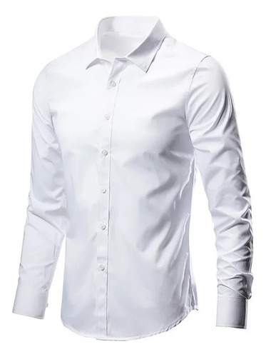 Camisa Casual De Manga Larga De Corte Ajustado Estilo Corean