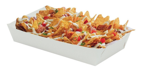 Charola Para Papas, Alitas, Nachos, Boneless 22x11x4cm 100pz