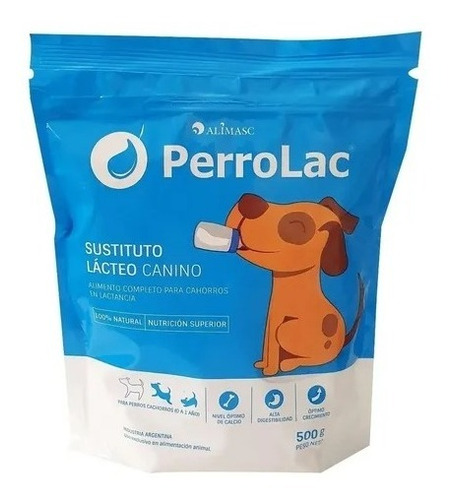 Leche Perros Cachorros Sustituto Lácteo Perrolac 500 Gr.