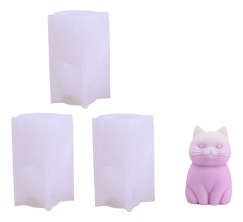 Molde De Silicona Para Velas En 3d Con Forma De Gato, Bonito