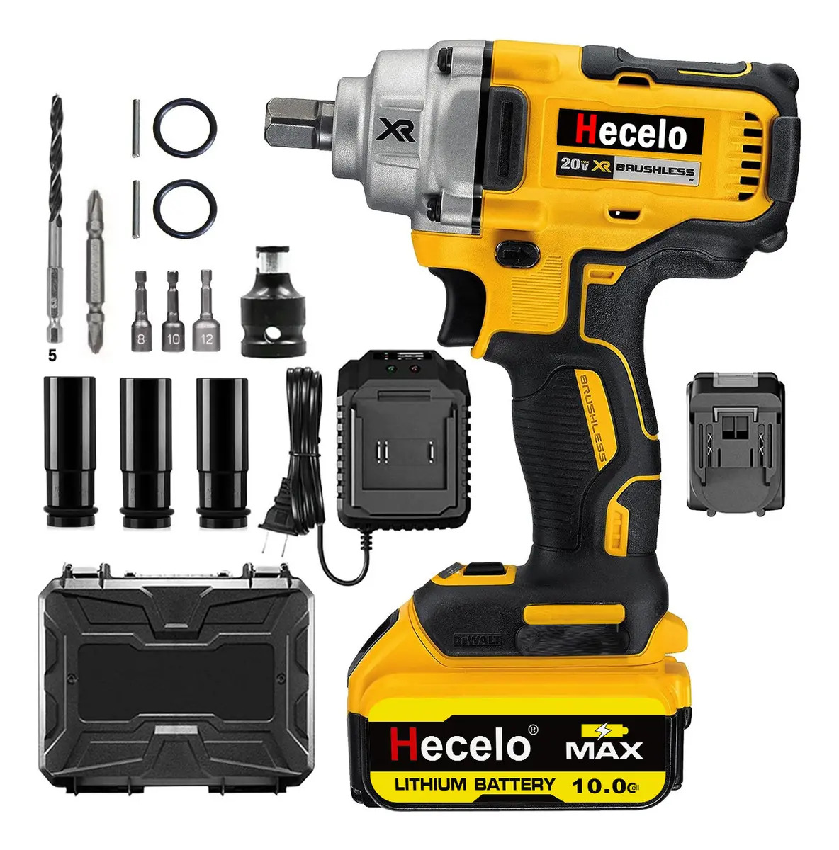 990n.m Llave De Impacto Inalámbrico Motor Sin Escobillas 21v